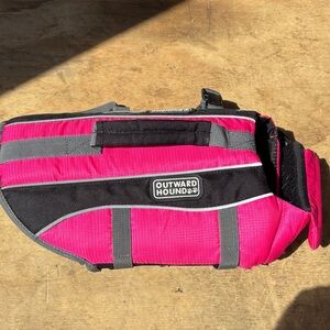 Outward Hound Pink and Black Dog Life Jacket